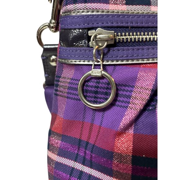 Coach Poppy Tartan Plaid Purple Crossbody Bag EUC! - Picture 4 of 10